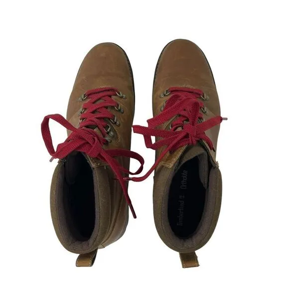 Timberland 11 Ellendale Mid Hiker Boot Wheat Brown Red Full Grain Womens