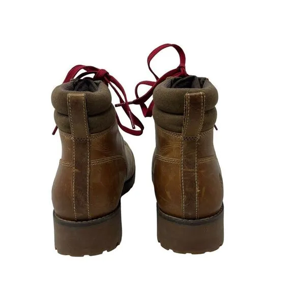 Timberland 11 Ellendale Mid Hiker Boot Wheat Brown Red Full Grain Womens