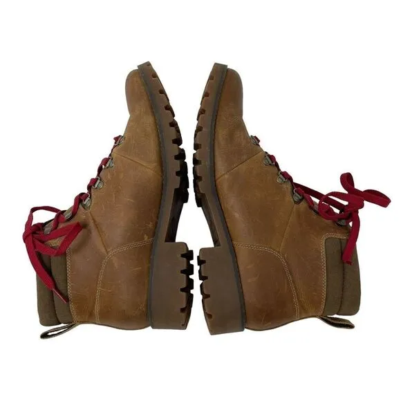 Timberland 11 Ellendale Mid Hiker Boot Wheat Brown Red Full Grain Womens