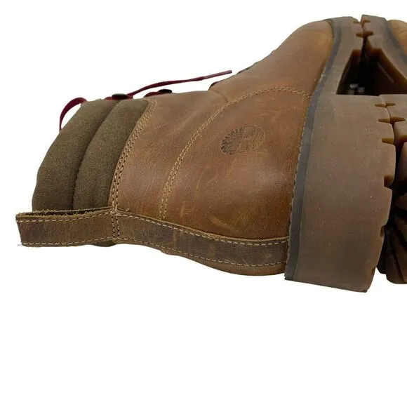 Timberland 11 Ellendale Mid Hiker Boot Wheat Brown Red Full Grain Womens