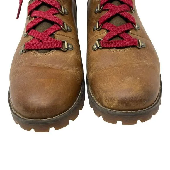 Timberland 11 Ellendale Mid Hiker Boot Wheat Brown Red Full Grain Womens