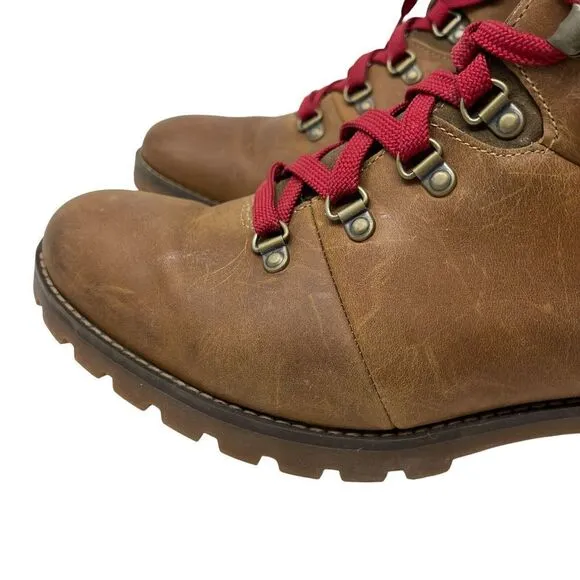 Timberland 11 Ellendale Mid Hiker Boot Wheat Brown Red Full Grain Womens