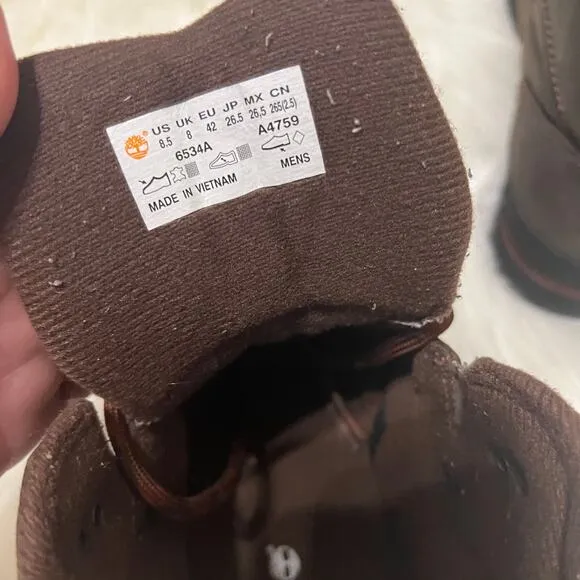 Timberland Men's Euro Hiker Classic Leather Ankle Boots Shoes Brown Size 8.5