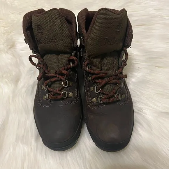 Timberland Men's Euro Hiker Classic Leather Ankle Boots Shoes Brown Size 8.5
