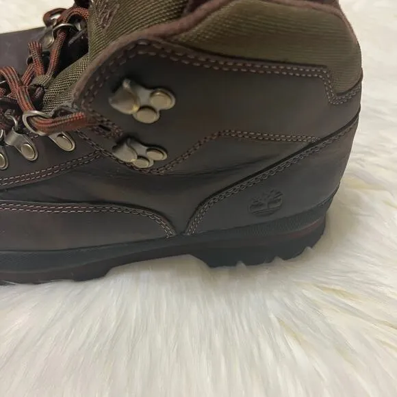 Timberland Men's Euro Hiker Classic Leather Ankle Boots Shoes Brown Size 8.5