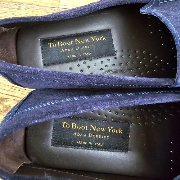 To Boot New York Adam Derrick Men's Blue Suede Driving Loafers Size 8 New