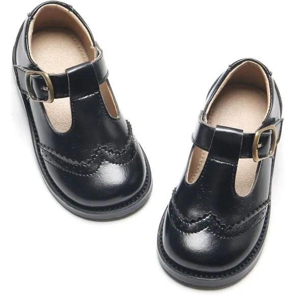 Toddler Little Girl Mary Jane Dress Shoes B368-black