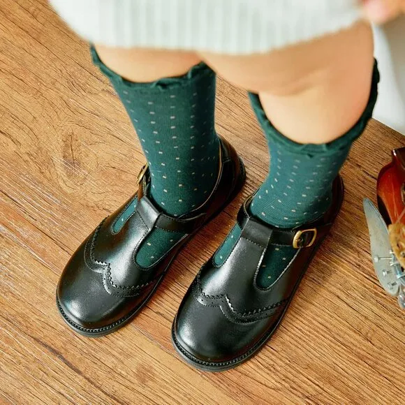 Toddler Little Girl Mary Jane Dress Shoes B368-black