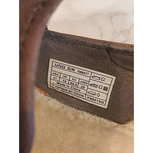 UGG Stout Brown Hunley Leather Loafers Driving Shoes | 1006477 Men's | 11