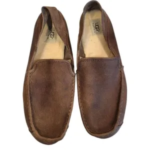 UGG Stout Brown Hunley Leather Loafers Driving Shoes | 1006477 Men's | 11