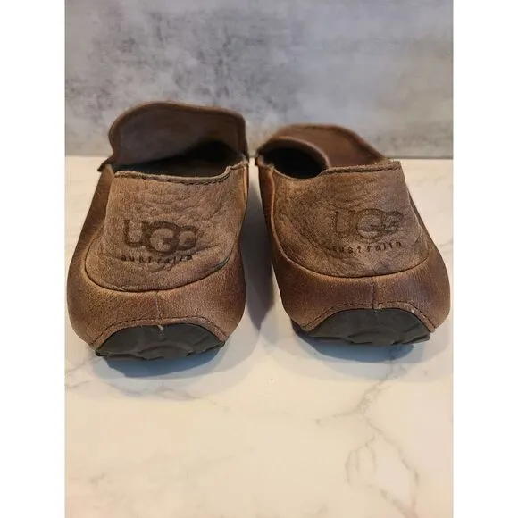 UGG Stout Brown Hunley Leather Loafers Driving Shoes | 1006477 Men's | 11