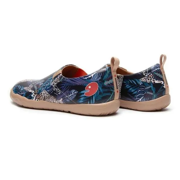 UIN Men's Walking Shoes Slip On Microfiber Comfort Loafers (Jungle Imagination)
