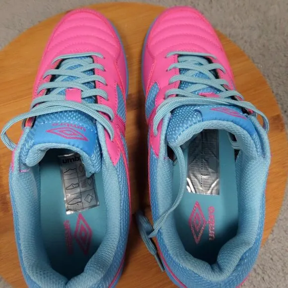 Umbro Sala Ct Peacock Pink and Blue Soccer Cleats Men's Shoes Size 9