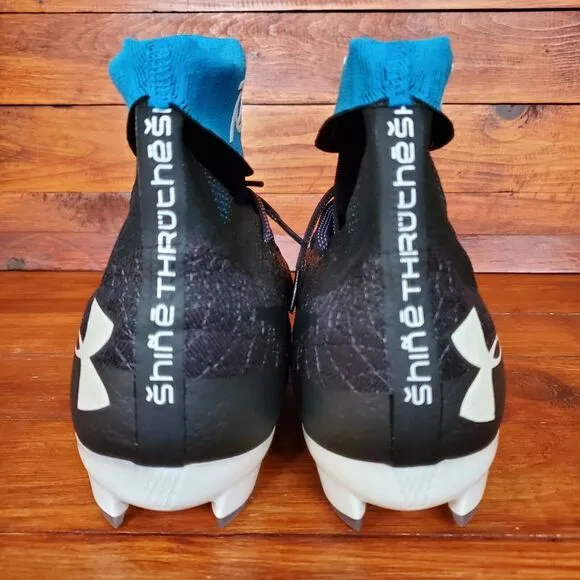 Under Armour Cleats C1N MC Men 11.5 Shine Thru The Shade‎ Black Blue White New