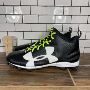 Under Armour Crusher RM Mens Size 16 Shoes Black White Football Cleats