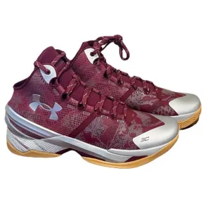 Under Armour Curry 2 Retro UA Domaine Red Silver Gum 3026052-601 Men’s Sz 12
