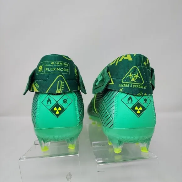 Under Armour Football Cleats Mens 9 Green Highlight MC Logo Spell Out Striped