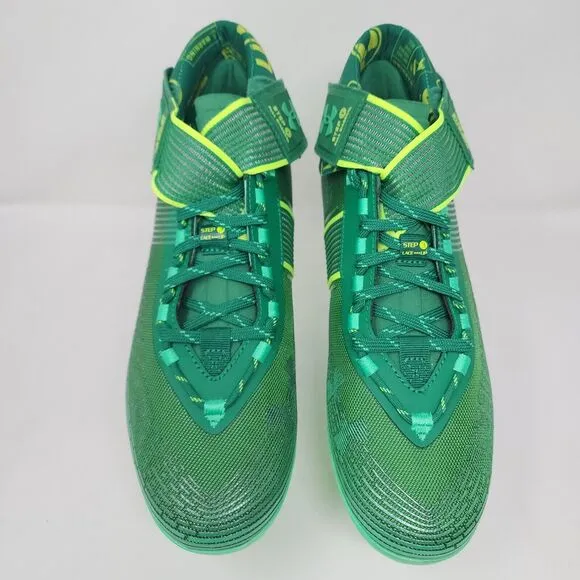 Under Armour Football Cleats Mens 9 Green Highlight MC Logo Spell Out Striped