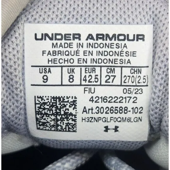 Under Armour Harper 8 Elite Men's 9 Halo Grey Metal Baseball Cleats 3026588-102