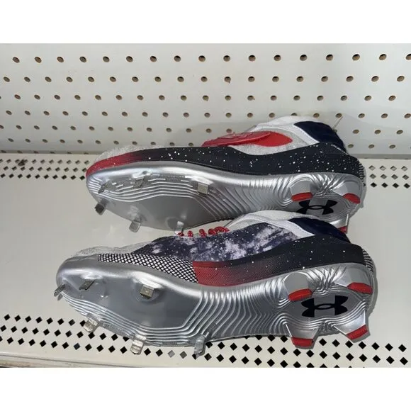 Under Armour Harper 8 Low ST USA Mens Metal Baseball Cleats Size 10 Multi Color