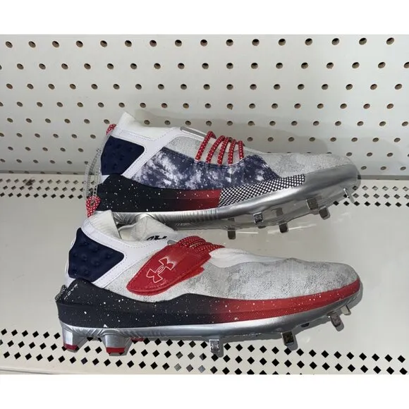 Under Armour Harper 8 Low ST USA Mens Metal Baseball Cleats Size 10 Multi Color