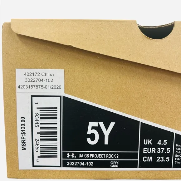 Under Armour HOVR Project Rock 2 Grey Run Shoes 3022704-102