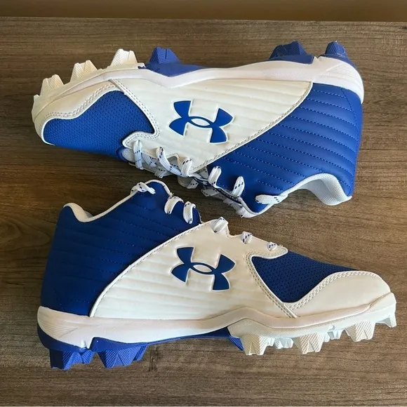 Under Armour Leadoff Mid RM Men's Baseball Blue / White Cleats Size 7 #848