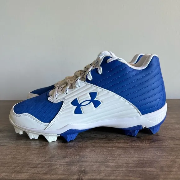 Under Armour Leadoff Mid RM Men's Baseball Blue / White Cleats Size 7 #848