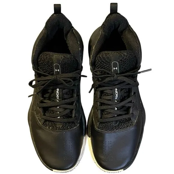 Under Armour Lockdown 4 Men's Sneakers Size 9.5 Black with White Shoes