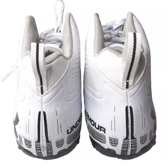 Under Armour Men Banshee Ripshot Mid White MC Lacrosse Cleats 1297352 101 Sz 13
