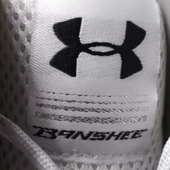 Under Armour Men Banshee Ripshot Mid White MC Lacrosse Cleats 1297352 101 Sz 13