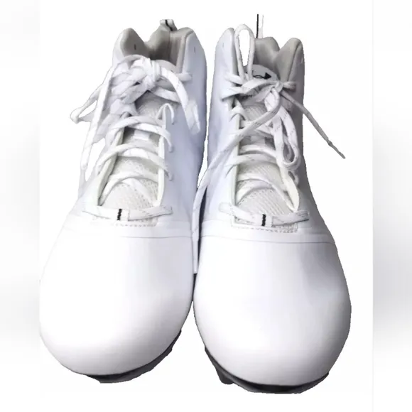 Under Armour Men Banshee Ripshot Mid White MC Lacrosse Cleats 1297352 101 Sz 13