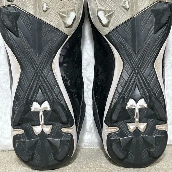 Under Armour Mens Black Harper Mid RM Baseball Softball Cleats Shoes SZ US 10.5