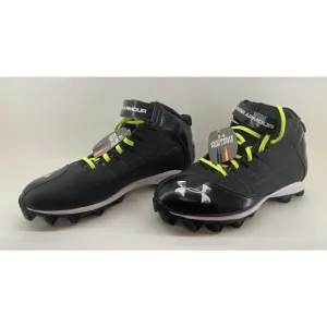 Under Armour Mens Crusher Mid 1235876-001 Black Football Cleats Size 13 NEW