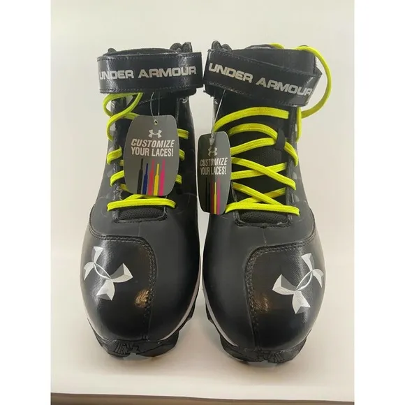Under Armour Mens Crusher Mid 1235876-001 Black Football Cleats Size 13 NEW