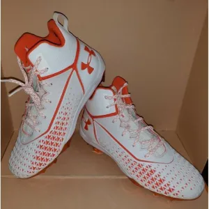 Under Armour Men's Hammer MC Football Cleats Size 10.5 White-Orange 3022836-117