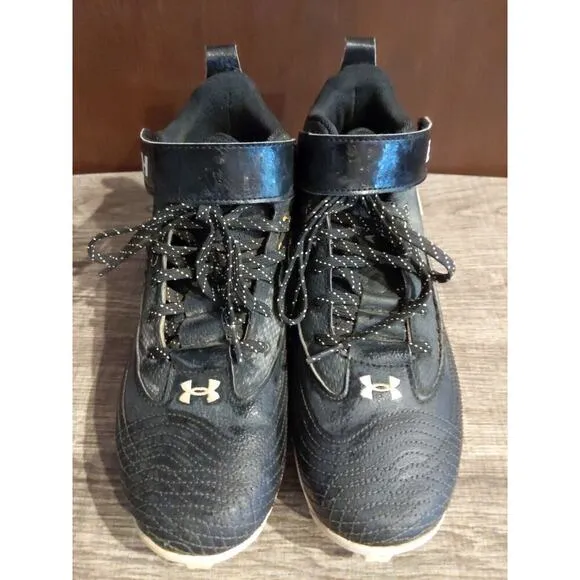 Under Armour Mens Harper 7.5 Mid RM Baseball Cleats Shoes - Black - 3025587-001
