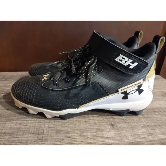 Under Armour Mens Harper 7.5 Mid RM Baseball Cleats Shoes - Black - 3025587-001