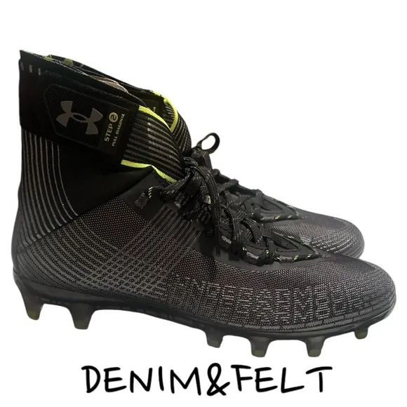 Under Armour Mens Highlight MC Football Cleat | Color: Black/Jet Grey | NEW/NWOB