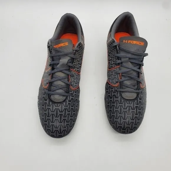 Under Armour Men's UA Corespeed Force 2.0 FG Cleats Shoes Size 13 Grey Orange