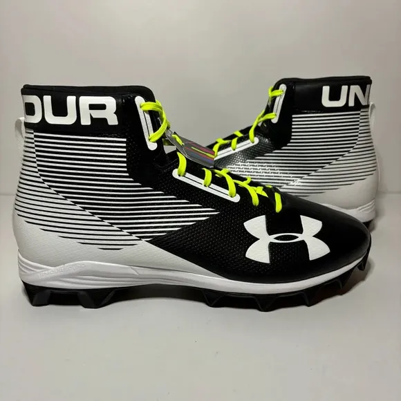 Under Armour Mens UA Hammer MC Football Cleats Mid RM 1289761-011 Black 12.5 NEW