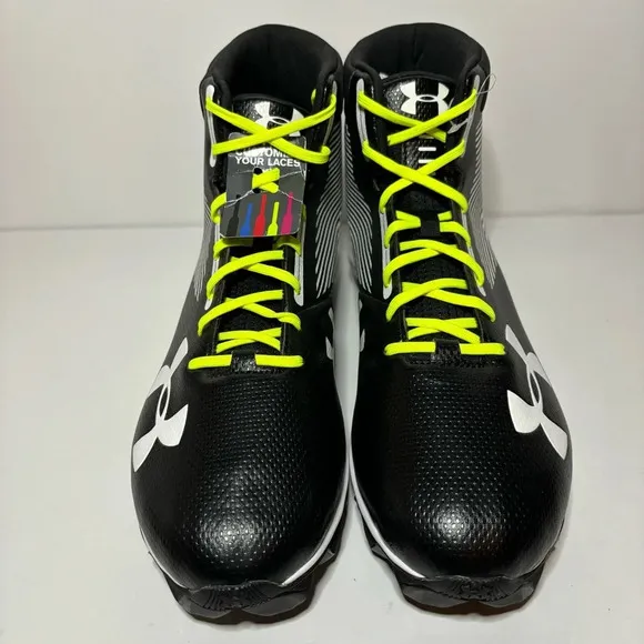 Under Armour Mens UA Hammer MC Football Cleats Mid RM 1289761-011 Black 12.5 NEW