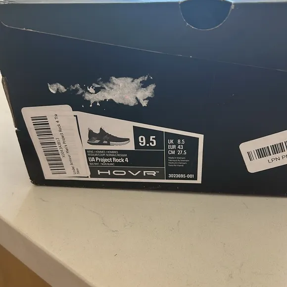 UNDER ARMOUR Men's UA Project Rock 4 Training Shoes, Black, Size 9.5, NWT