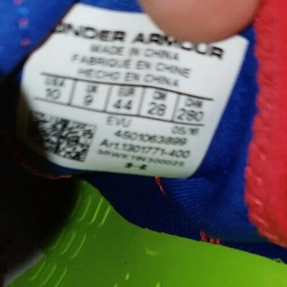 Under Armour Nitro Low Top Football Shoes Blue Red Men's Size 10 NWOB