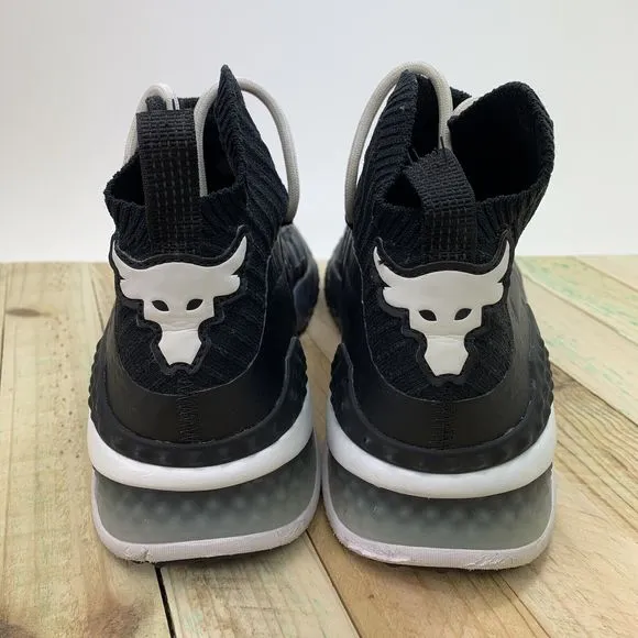 Under Armour Project Rock 1 Shoes Mens Size 8.5 Black White Training 3020788-001