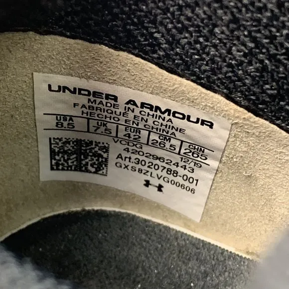 Under Armour Project Rock 1 Shoes Mens Size 8.5 Black White Training 3020788-001