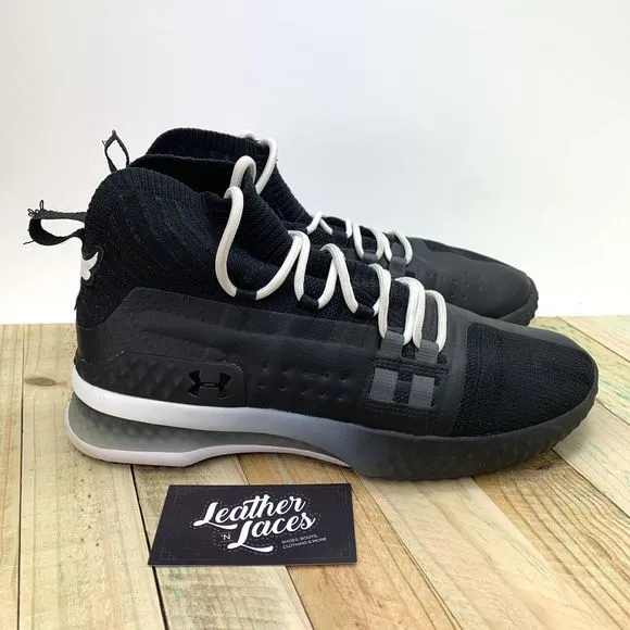 Under Armour Project Rock 1 Shoes Mens Size 8.5 Black White Training 3020788-001