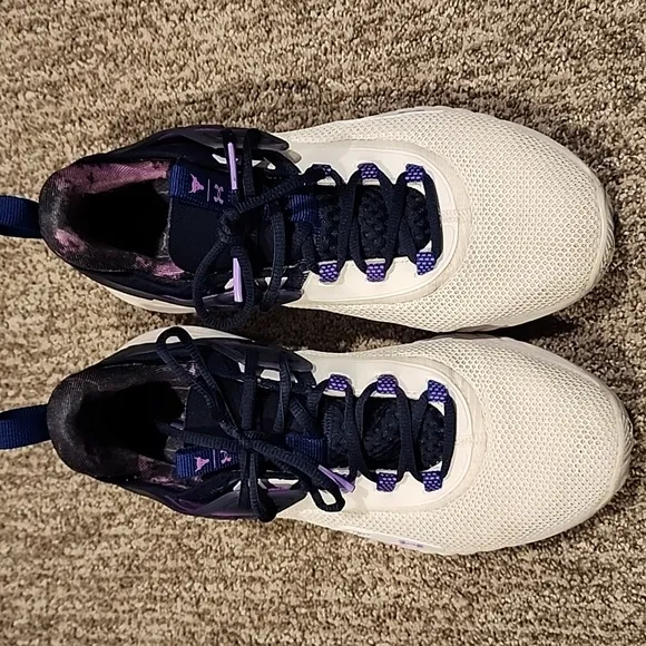 Under Armour Project Rock 5 disrupt Training Shoes White and Purple size 10