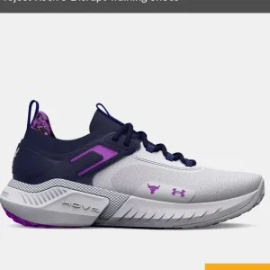 Under Armour Project Rock 5 disrupt Training Shoes White and Purple size 10