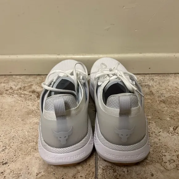 Under Armour Project Rock 5 Mens Size 15 White Gum Training Shoes 3025435-102